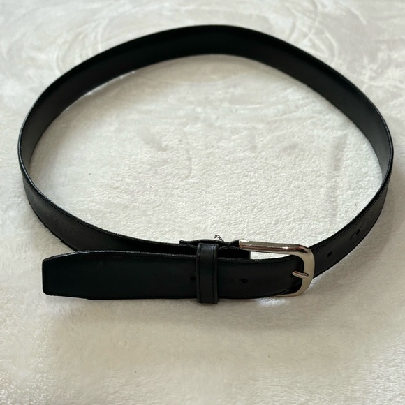 Women’s Genuine Leather Belt - black & silver, size 32 - Picture 2 of 5